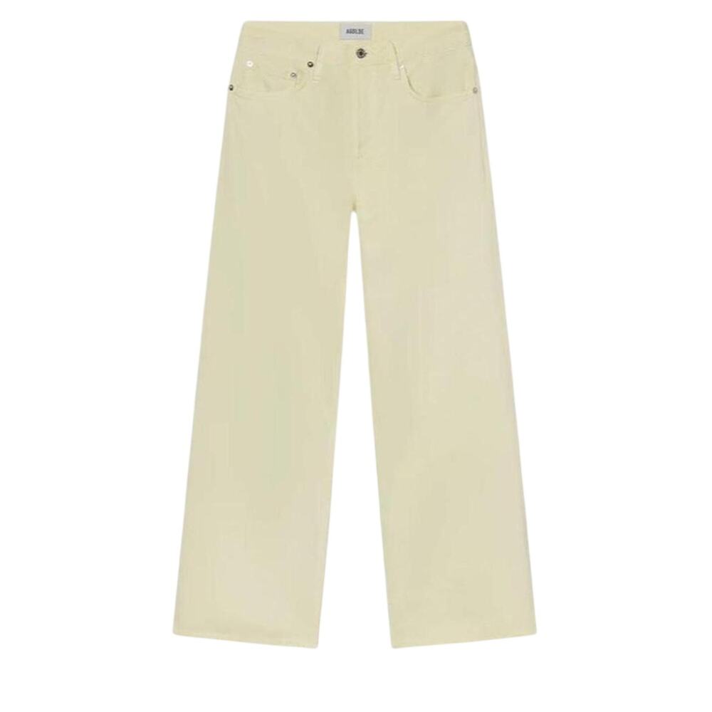AGOLDE Arc Jean 25 Inseam Crop Lemon Zest Pastel Yellow Size 27 Mid Rise NWOT